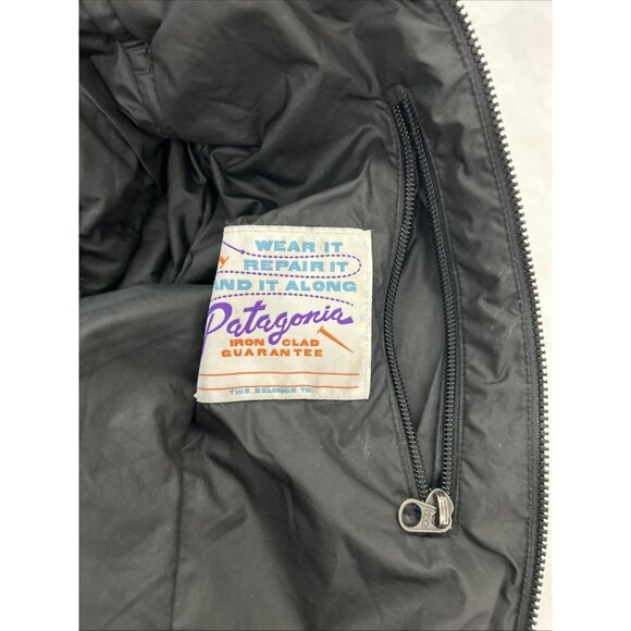 Patagonia Goose Down Sweater Jacket Youth Large 12 Black Full Zip Puffer Coat - Picture 13 of 15